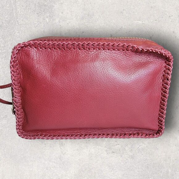Botkier Quincy Camera Leather Boxy Crossbody Purse Handbag Red Tassel Whipstitch - Picture 4 of 16